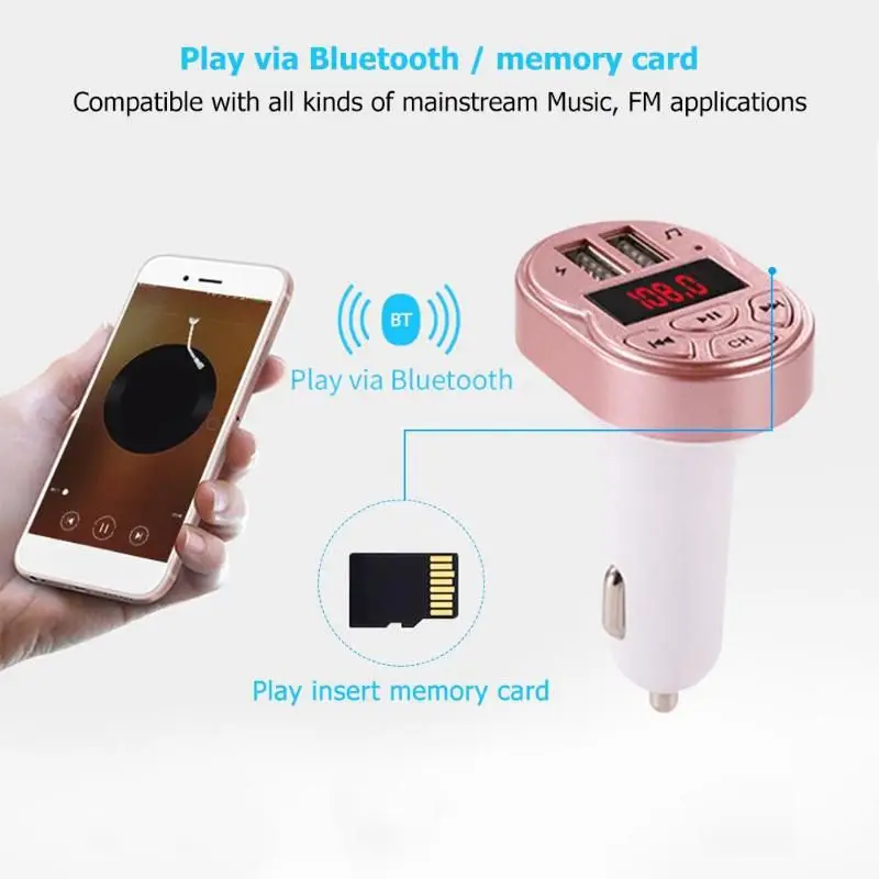 3.1A Подключаемая карта многофункциональный приемник автомобильный Hands-free Bluetooth mp3-плеер Автоматическое отключение питания Поддержка USB/TF карты памяти