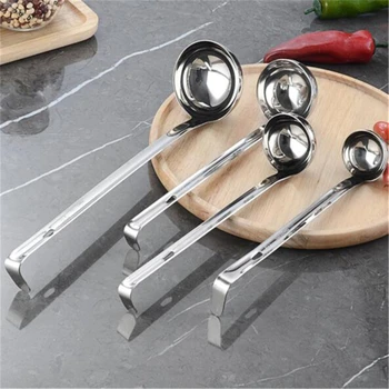 

1pc Thick Stainless Steel With Hook Ounce Measuring Spoon Hot Pot Spoon Soup Kitchen Cooking Tool