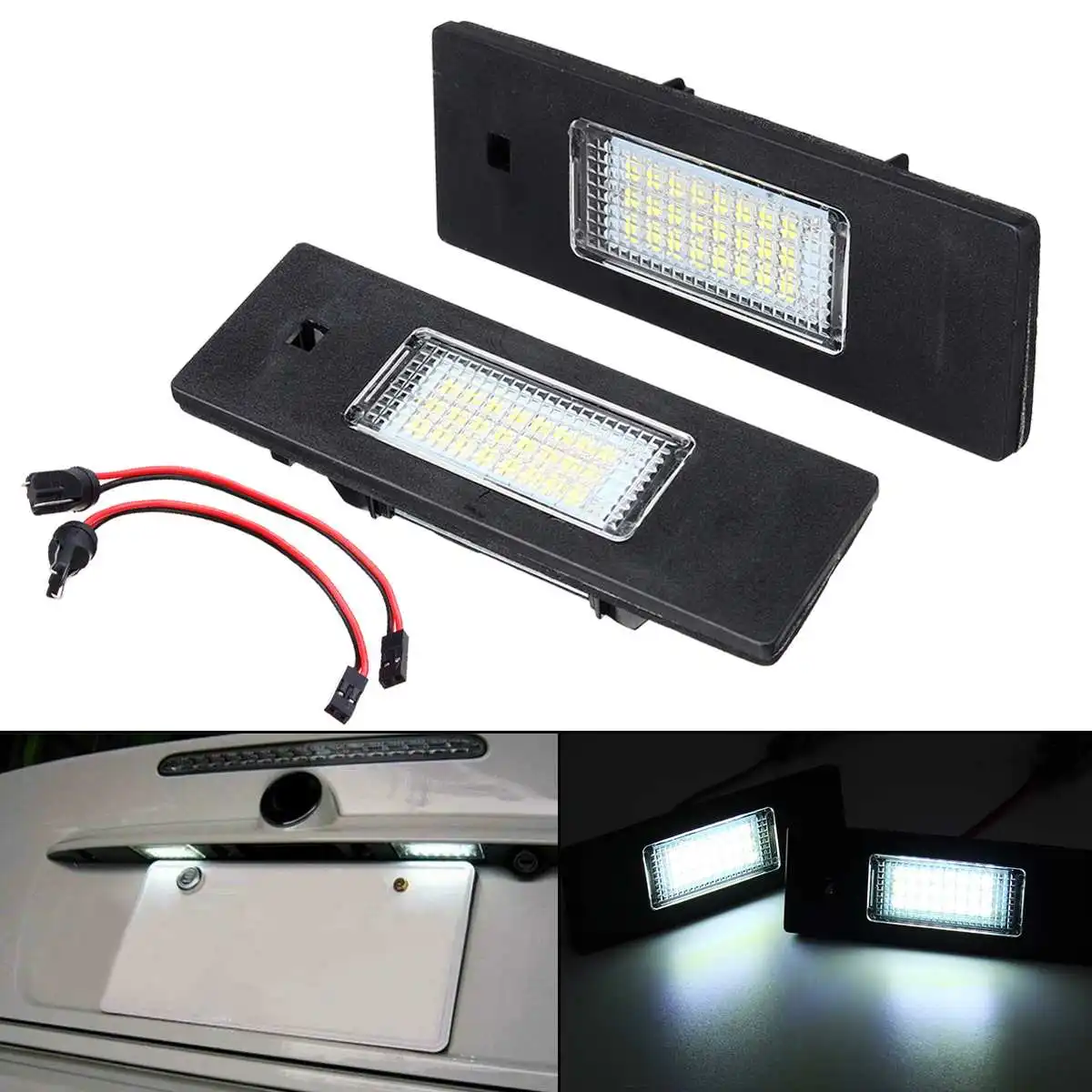 

2X LED Number License Plate Light Lamp Error Free for BMW E81 E87 E63 E64 M6 E85 E86 E9 Z4 F20 F21 F06 F12 F13 Mini Cooper