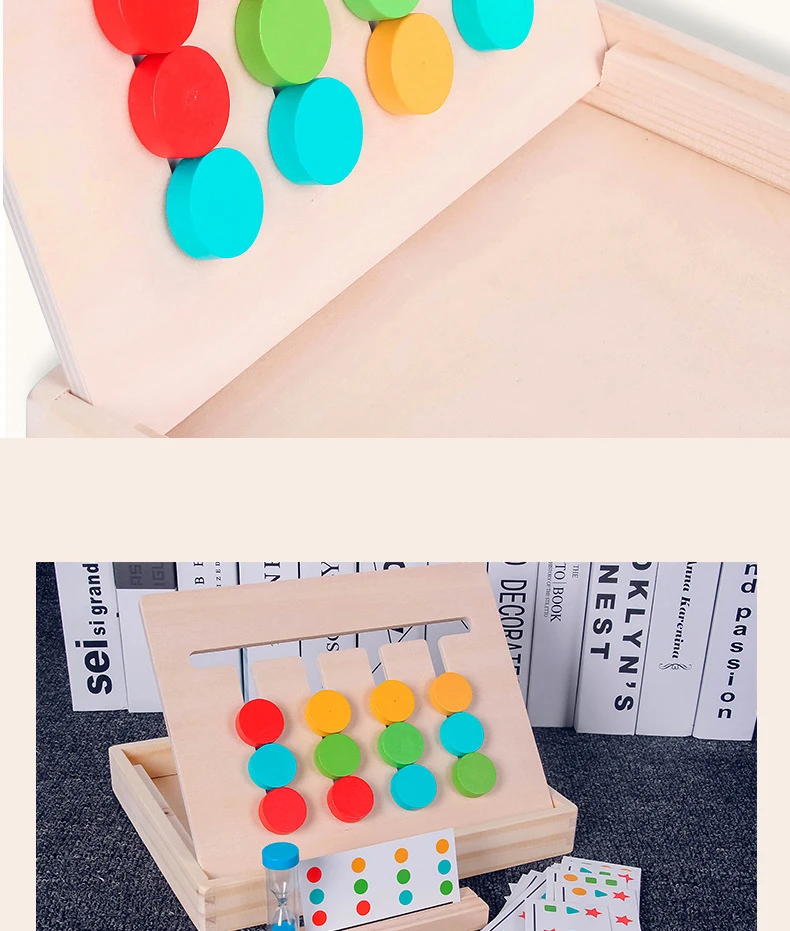 Montessori Toy Colors and Fruits Double Sided Matching Game Logical Reasoning Training Kids Educational Toys Children Wooden Toy