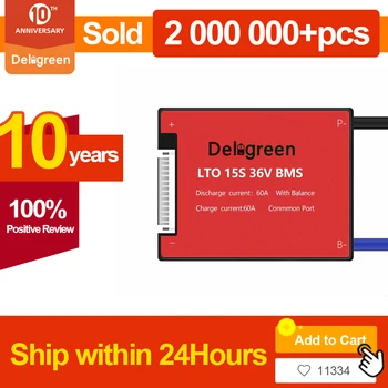 

Deligreen 18650 15S PCM PCB Protection circuit Module 30A 40A 60A LTO Lithium Titanate bms Customize for Ebike and Solar System