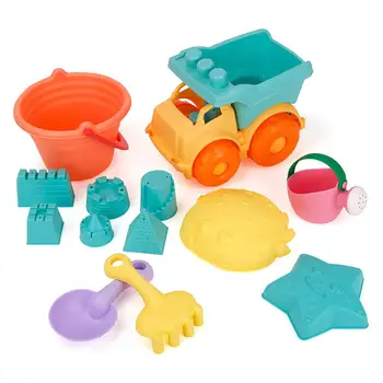 

Kuulee 11 PCS Children Summer Beach Bucket Toy Set Soft Play Sand Hourglass Shovel Bath Toy High Quality Child Interesting Toys