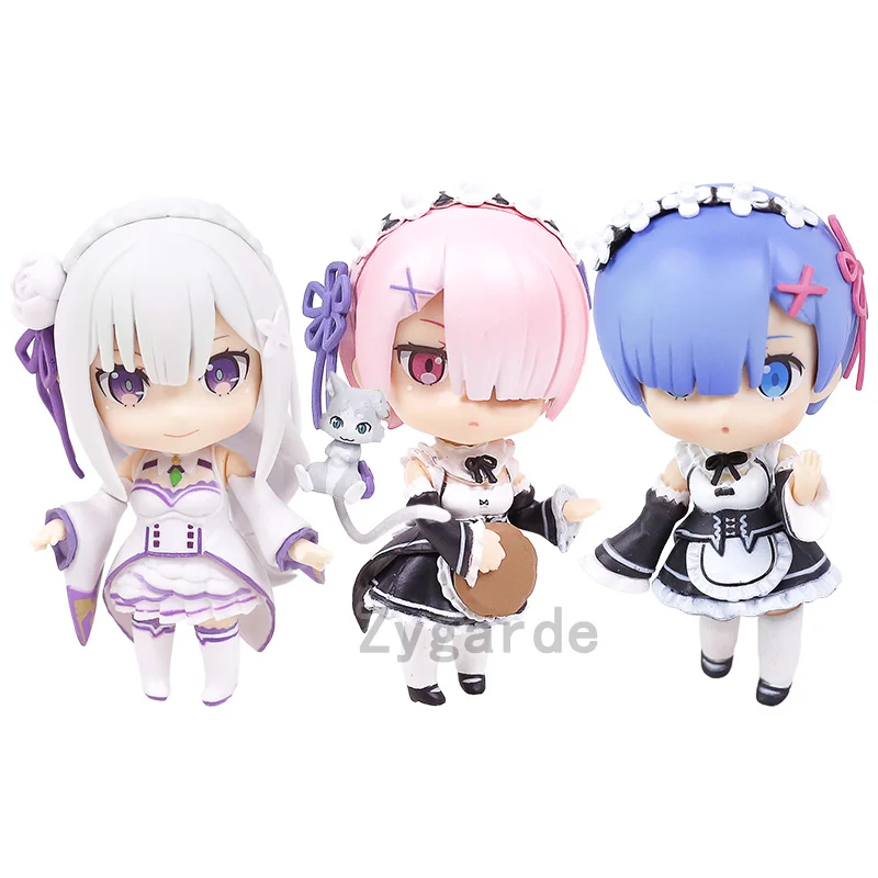 Экшн-фигурка из ПВХ Re Life In A Different World From Zero Seikatsu Emilia 751 Rem 663 Ram 732 | Игрушки и хобби