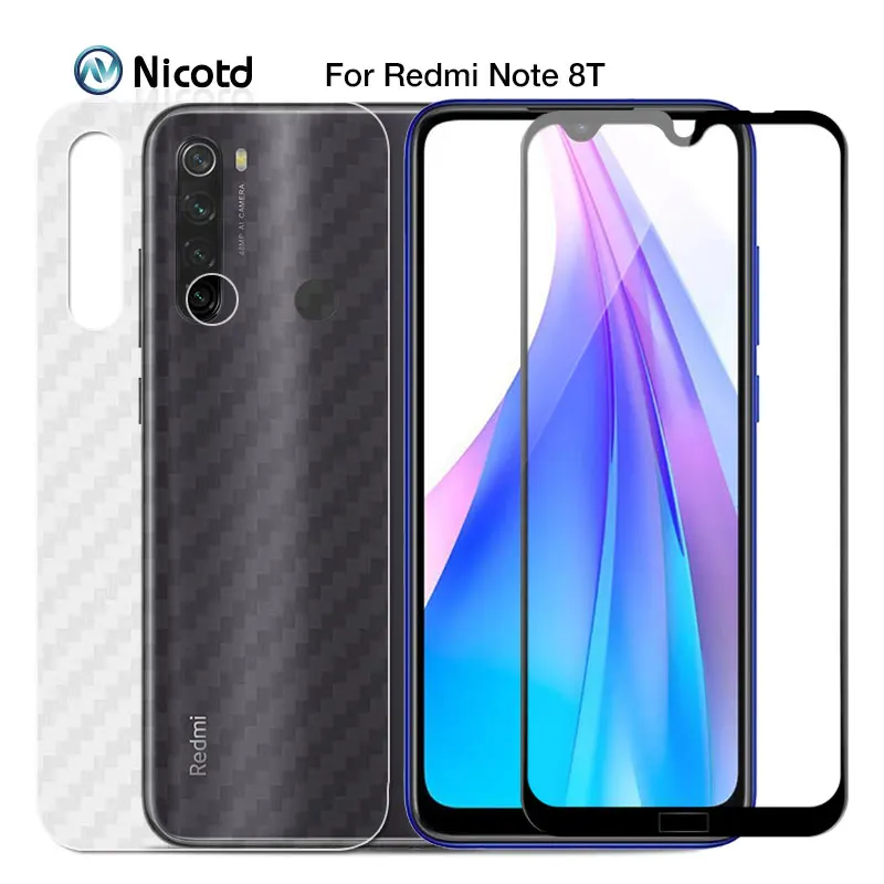 

Full Cover Glass For Xiaomi Redmi Note 8T Screen Protector For Redmi Note 8 Pro Camera Lens Back Film on Redmi Note 7 6 Pro Case