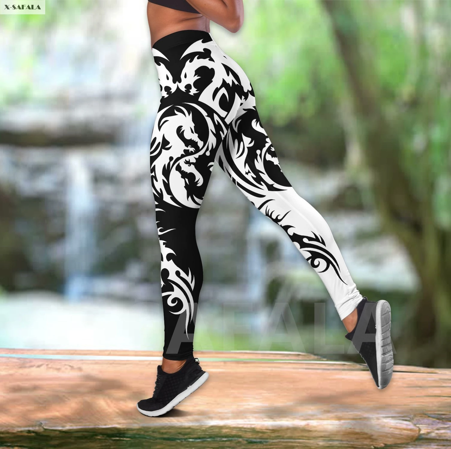  Dragon Print Womens Leggings High Waisted Yoga