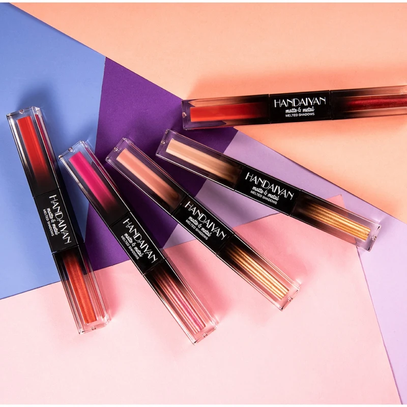 

Double head Liquid Glitter Eyeshadow Pencil Shimmer Makeup Eye Shadow Magnificent Metal matte Glow Liquid Eyeshadow XC62