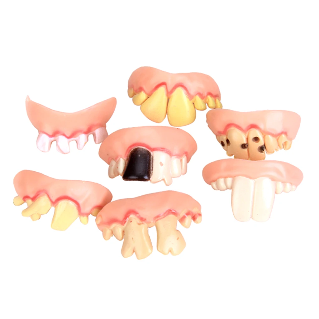 5pcs Funny Goofy Fake  Denture Rotten Teeth Party Fr Costume Tri Toy