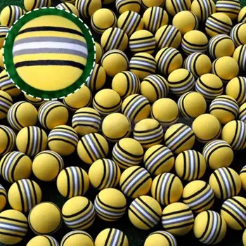 

50Pcs Yellow Golf Sports Sponge Balls Indoor Outdoor Training Practice Foam