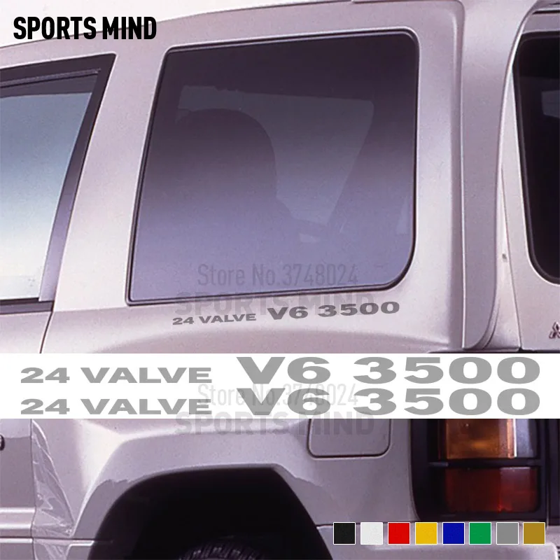 

2 X 24 Valve V6 3500 Vinyl Car Styling For Mitsubishi Pajero / Delica Shogun Montero MK2 V20 Accessories Stickers Decals