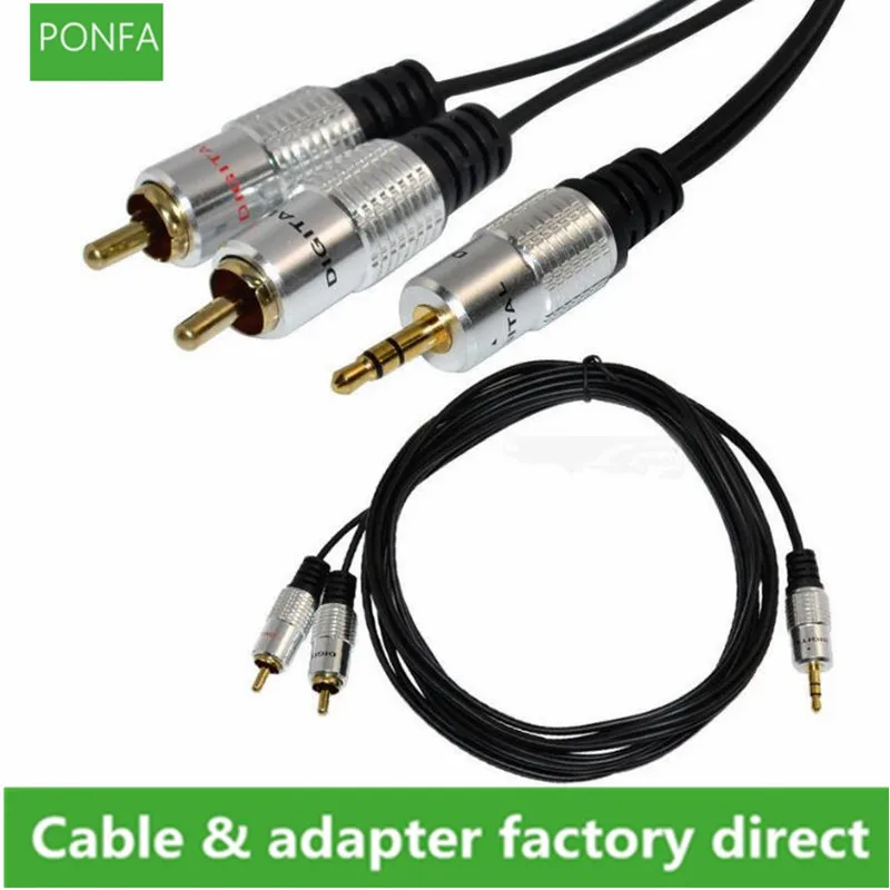 Аудиокабель Jack 3 5 мм на 2 RCA разветвитель AUX стерео штекер-штекер адаптер кабель