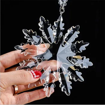 

Crystal Snowflakes Car Hanging Trim Pendant Ornament Figurine Suncatcher Snowflake Christmas Figurines Gift Home Decoration