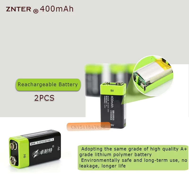 Аккумулятор ZNTER S19 аккумуляторный 9 В 400 мАч 2 шт.|battery for rc|battery forbattery battery |