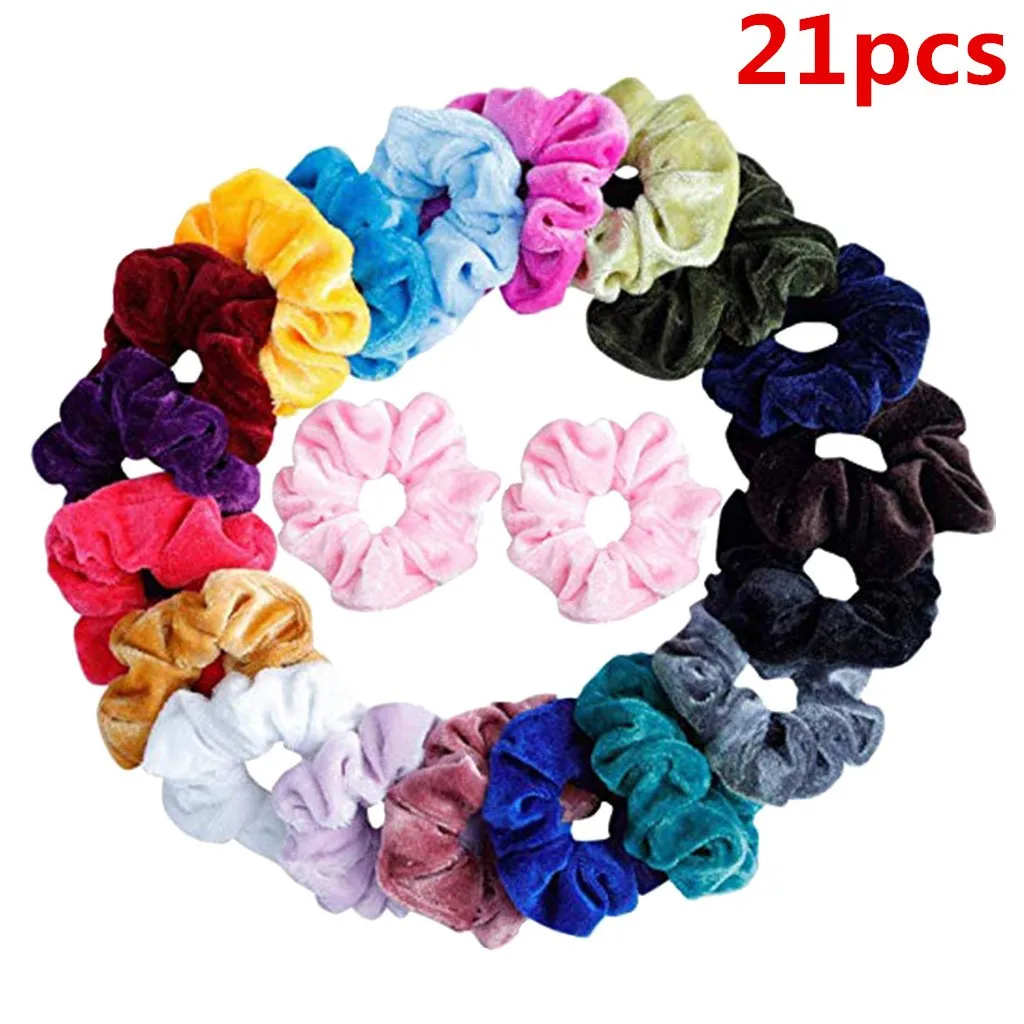 50 Pcs Elastic Hair Bands for Women Hair Accessories Solid Color Women Girls Headwear Ponytail Holder Hair Ring