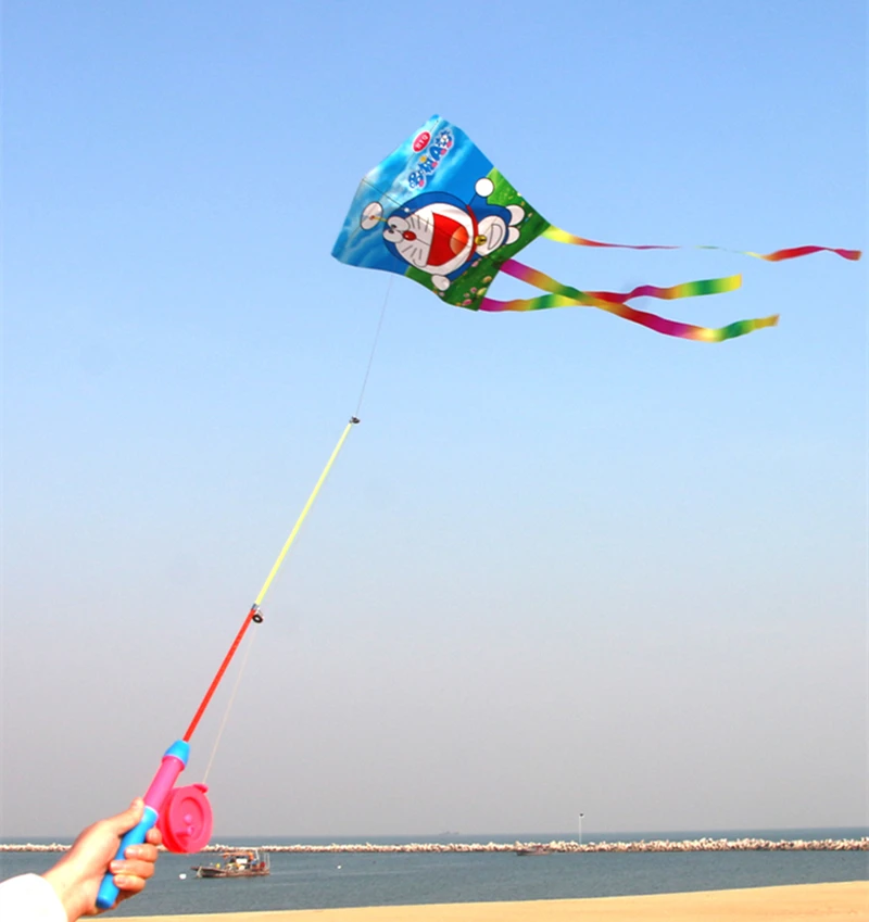 free shipping fishing pole kite 10pcs/lot plastic kite outdoor toys kids  kite string parachute kites factory weifang albatross - AliExpress