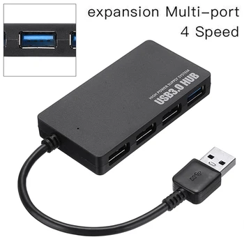 

Black USB 3.0 HUB Multiple Splitter Sockets 4 Ports Distributor Super speed Data Adapter Fit for Notebook Laptop PC Accessories