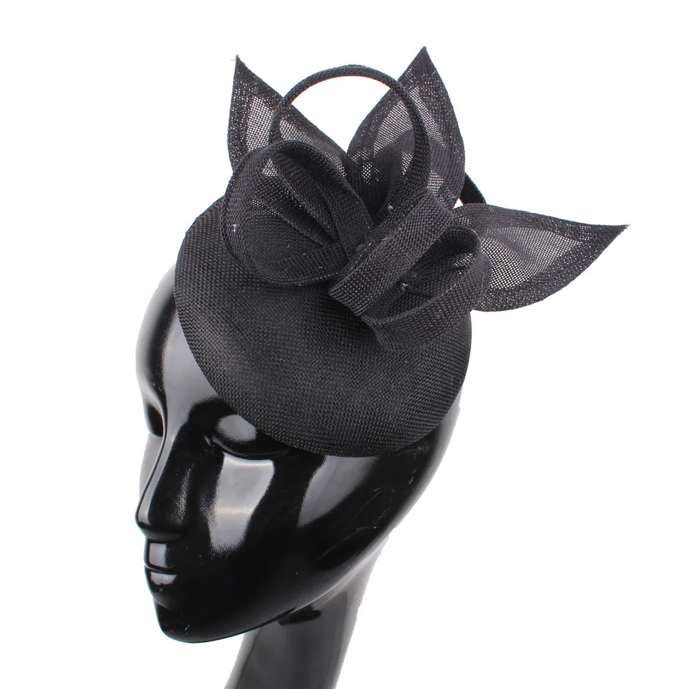 Персик шляпы fascinators аксессуары женские свадебные головные уборы повязка Свадебные pillbox kenducky вечерние fedora cap новое поступление - Цвет: Черный
