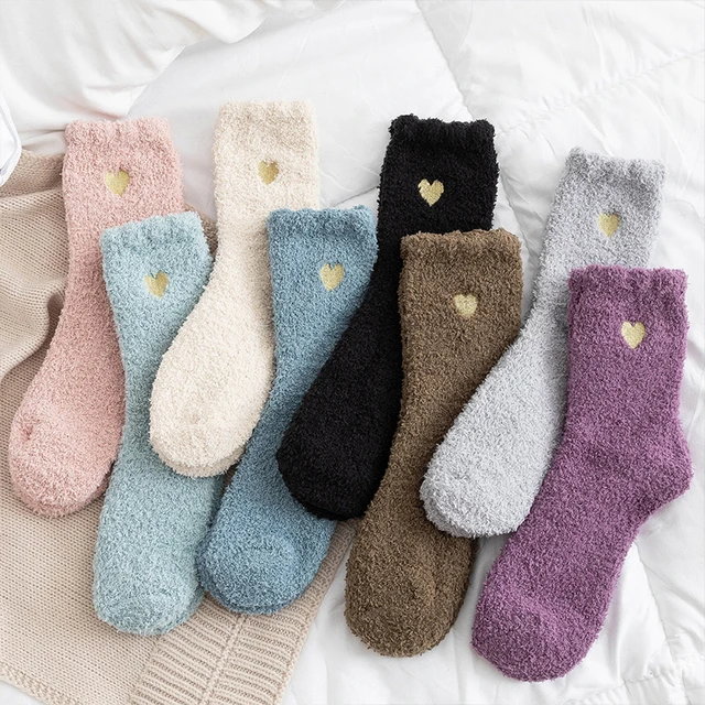 Calcetines de algodón de alta calidad para mujer, calcetín corto informal,  cálido, sin costuras, para el invierno - AliExpress