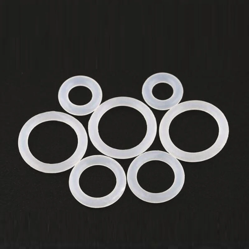 2Pcs -100Pcs OD 3-60mm Weiß Silikon Gummi Washer O-Ring Dichtungen Dichtungen Kreuz abschnitt 1mm 2mm 3mm