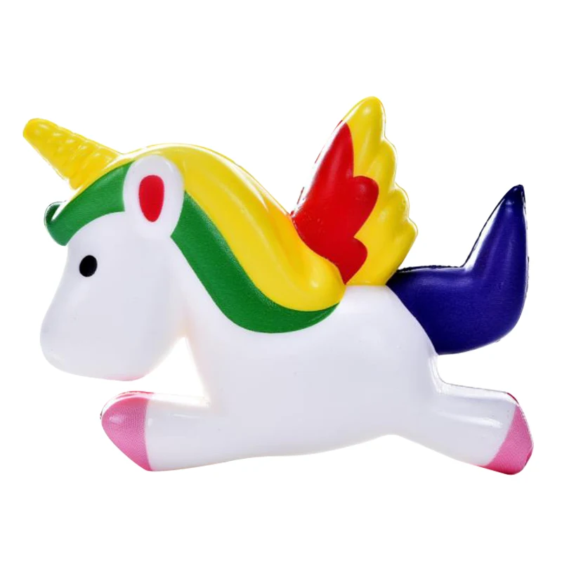 Unicorn Pegasus Кавайный красочный единорог Пегас мягкий медленно поднимающийся аромат хлеба мягкая сжимаемая Игрушка снятие стресса моделирование веселье для Ребенка Рождественский подарок - Цвет: Unicorn Pegasus