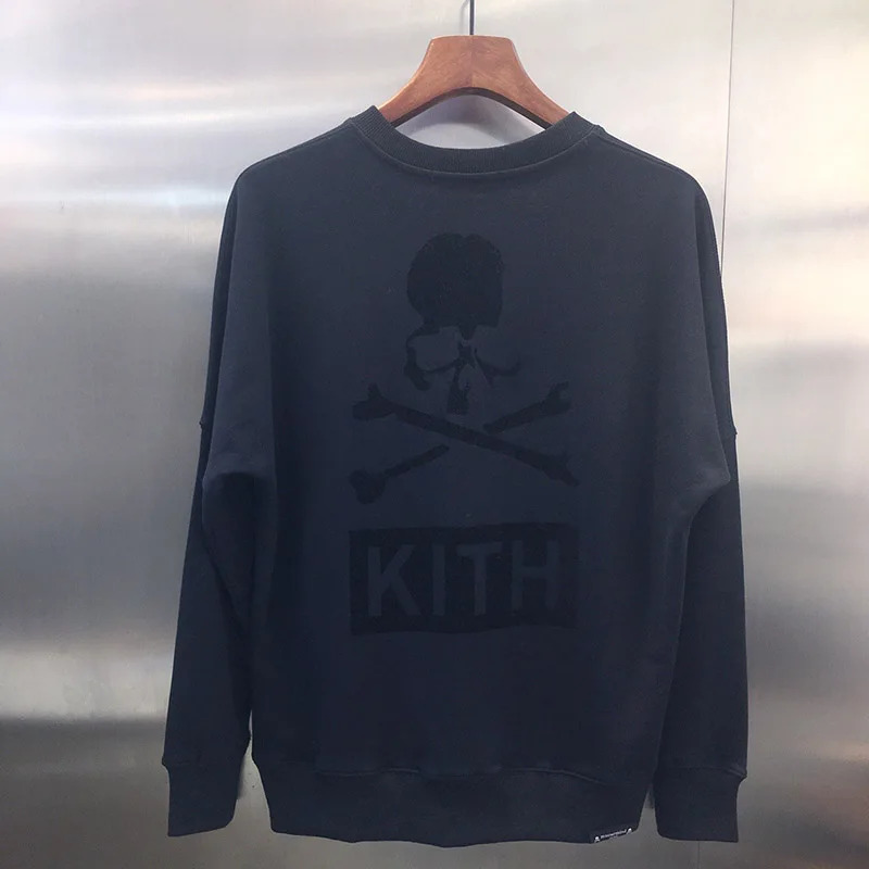 

New Autumn Sweatshirts Mastermind Japan X Kith Men Women Crewneck Black Printed MMJ Hoodies