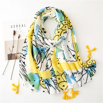 

2020 Fashion Luxury Brand Pineapple Fruit Tassel Viscose Shawl Scarf Ladies Soft Head Wraps Pashmina Stole Muslim Hijab 180*90Cm