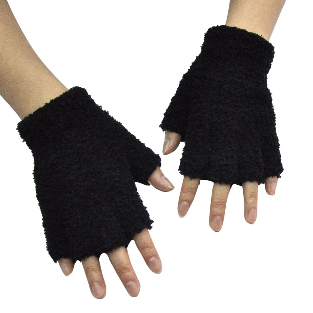 Gloves Mitten fingerless gloves Unisex Fleece Half-Fingers Fuzzy Adult warm gloves Winter handschoenen guantes mujer luvas