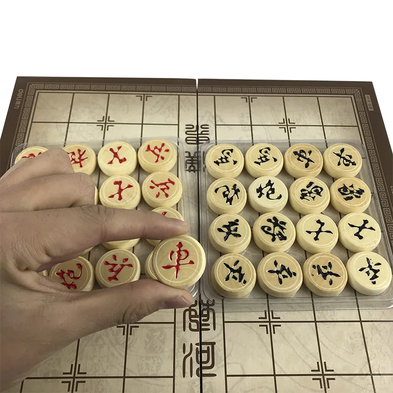 Wooden Chinese Chess Set Foldable Board Games 29.5*27.5*1.3 CM Chinese Boxed Chess Game Basswood Pieces Gift Yernea board game wooden chess foldable chess board folding chess board chess pieces and board table games chess pieces