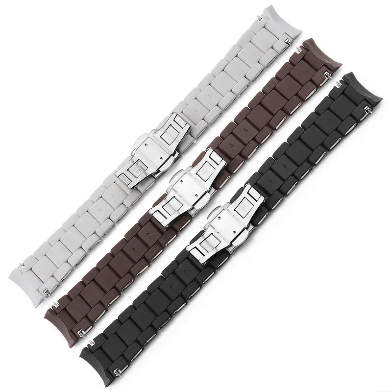 Rubber Silicone WatchBand for AR5905 AR5920 AR5858 AR5921 AR506 AR5890 AR5868 Sport Watch Strap Butterfly Buckle 20mm23mm