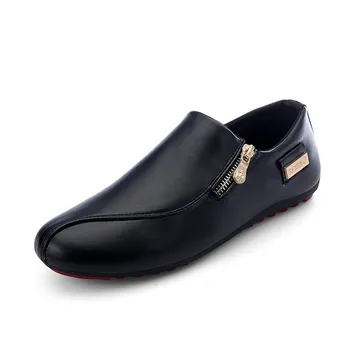 

Men Flats Shoes White Casual Platform Pointed Shoes PU Leather Shoes Male Loafers Men Flats Breathable Plus Size 39-45