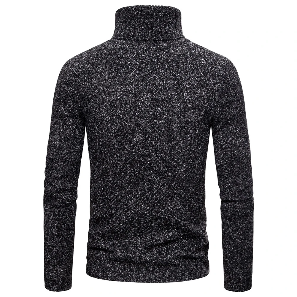 Модный мужской свитер на осень и зиму с высоким воротом, толстый теплый вязаный свитер, тонкий пуловер, теплый Свободный вязаный пуловер, свитер