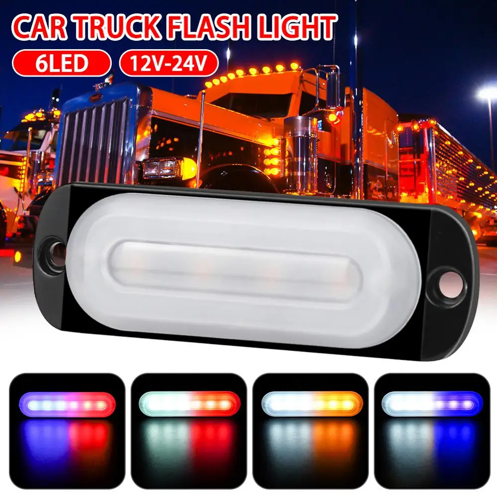 

DC12-24V 18W 6LED Car Truck Motorcycle Emergency Beacon Warning Hazard Flash Strobe Underbody Turn Light Bar Amber