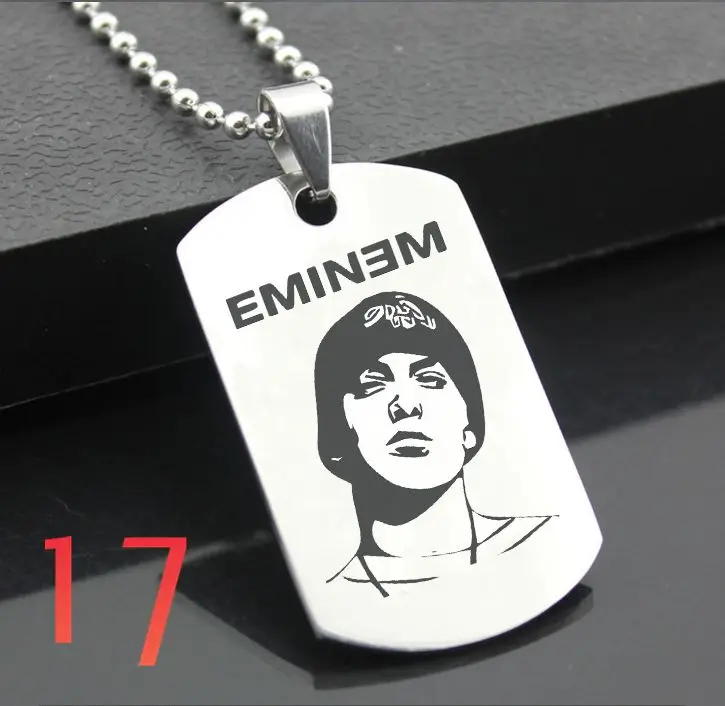 Eminem XH01 классический брелок из нержавеющей стали модные гравировальные бирки стальная подвеска-открытка для ожерелья - Цвет: Коричневый