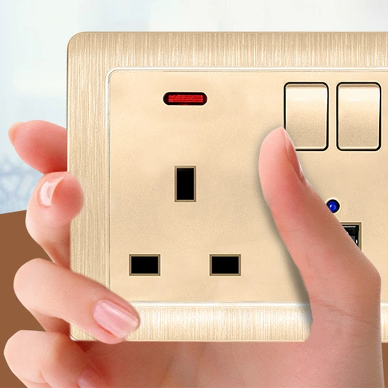 Британская стандартная Коммутируемая розетка 146 типа 13А с двойной Usb настенной розеткой(вилка Великобритании