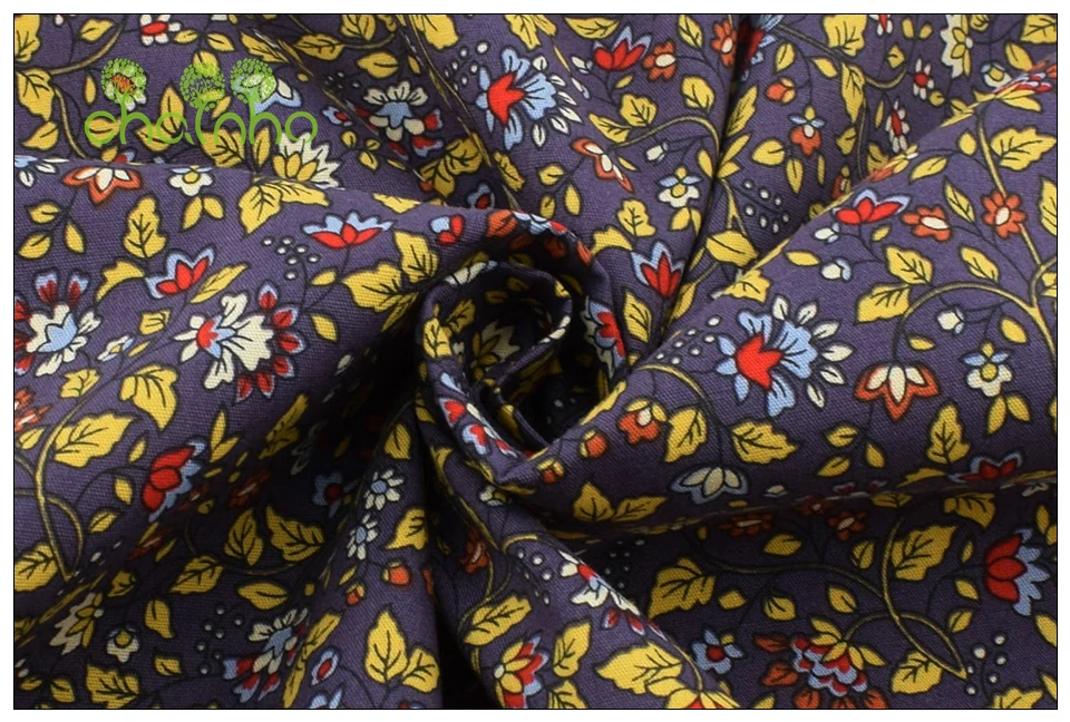 Chainho,Floral Series Printed Plain Cotton Fabric,DIY Quilting&Sewing Poplin Material For Baby&Children Dress,Shirt,Skirt,PCC093
