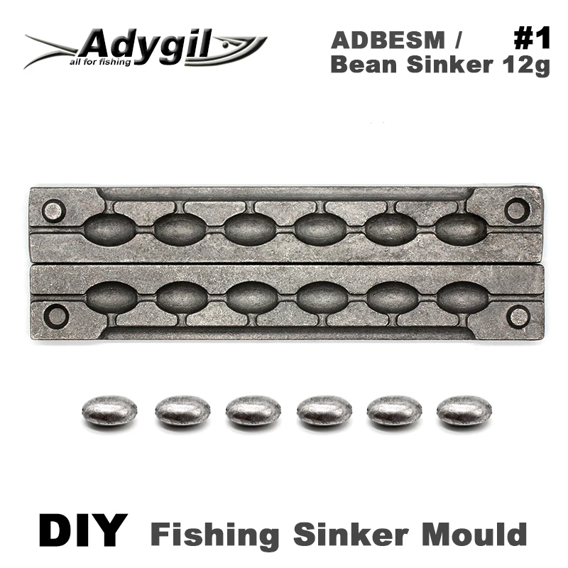 Adygil DIY рыболовные бобовые грузила прессформы ADBESM/#1 бобовые грузила 12 г 6 полостей