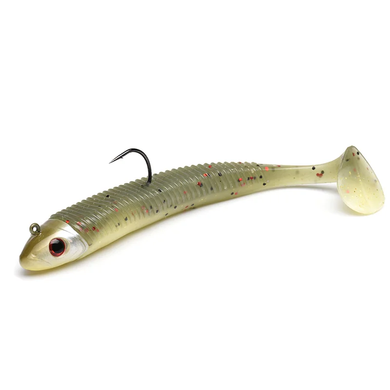 Black Minnow Fishing Lure 110mm 18g Rattling Jig Head Hard Soft