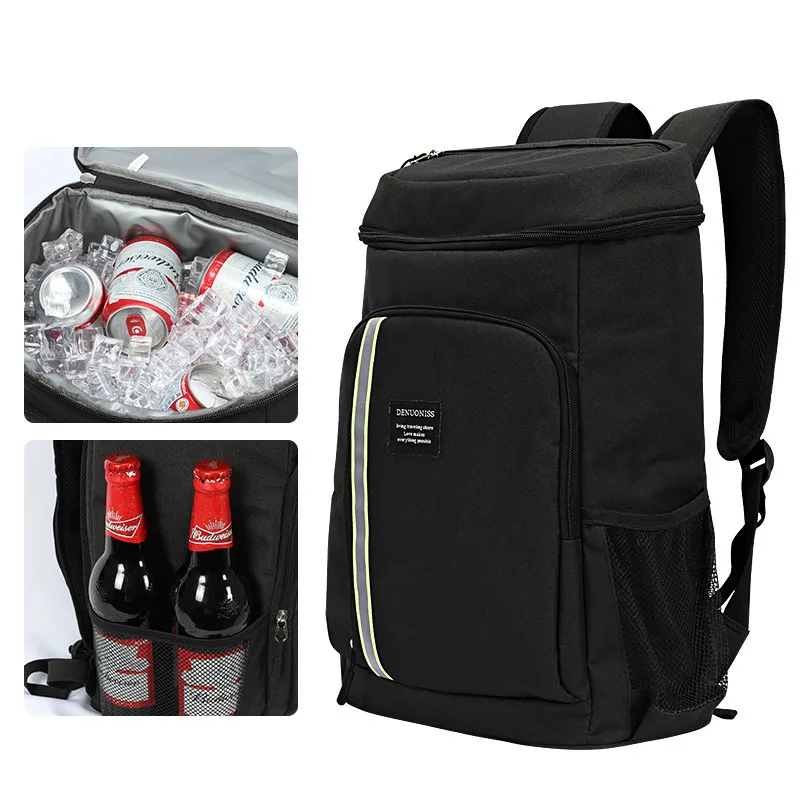

Large Capacity Cooler Bag Food Delivery Backpack Outdoor Camping Picnic Fruit Dessert Keep Fresh Cooling Pouch Insulated Goods