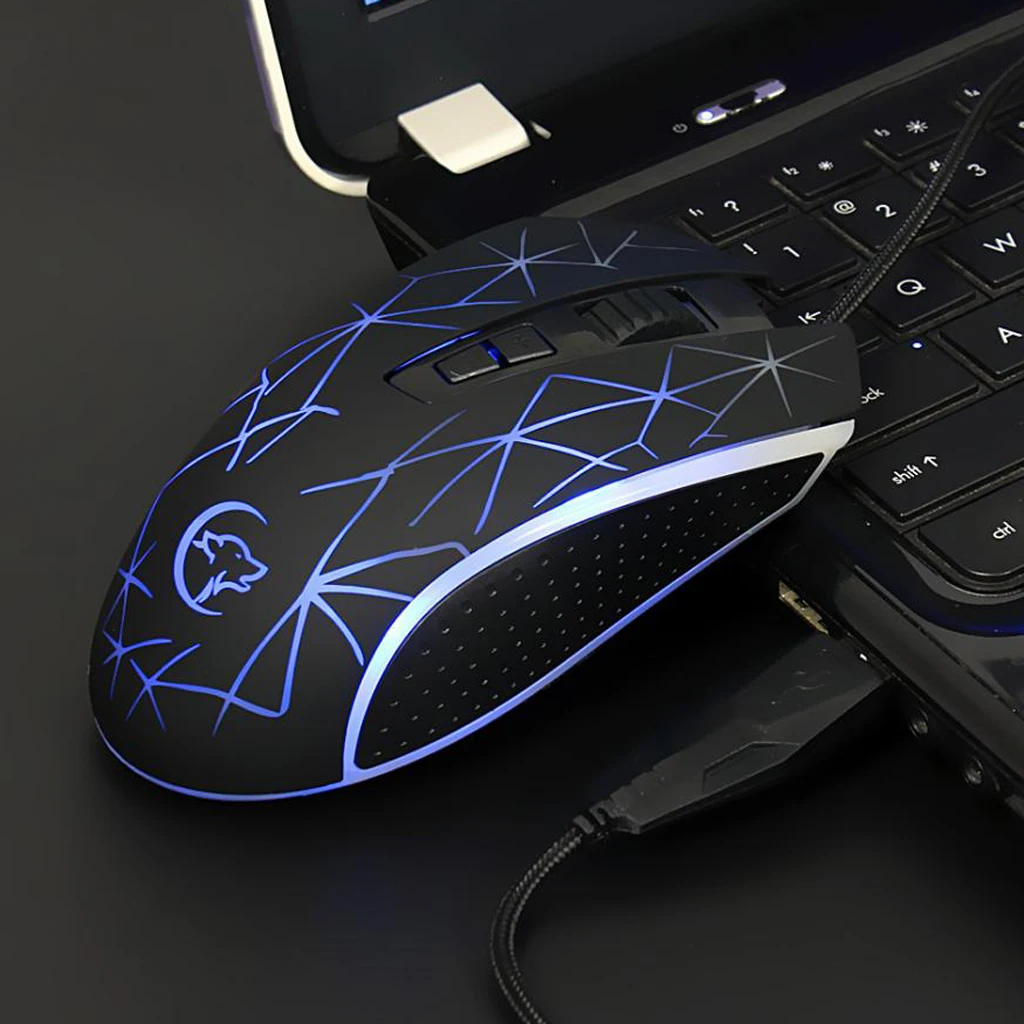 Профессиональная проводная USB мышь 3200DPI 9 кнопок оптическая игровая светодиодный