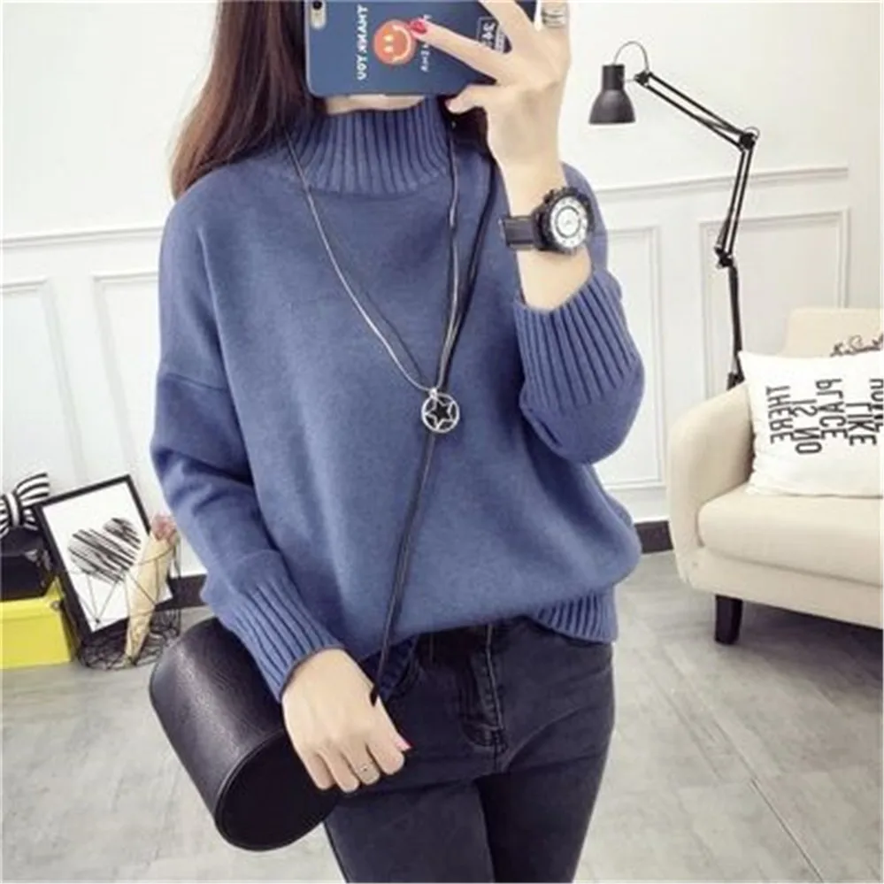 Fashion Cashmere Turtleneck Sweater Women 2024 Autumn Winter Pullover Jumper Pull Femme Streetwear Casual Knitted Sweater PZ3455 2
