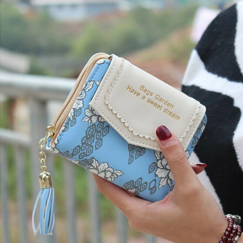 Monedero pequeño para mujer, Cartera de plegable, tarjetero| Carteras| - AliExpress