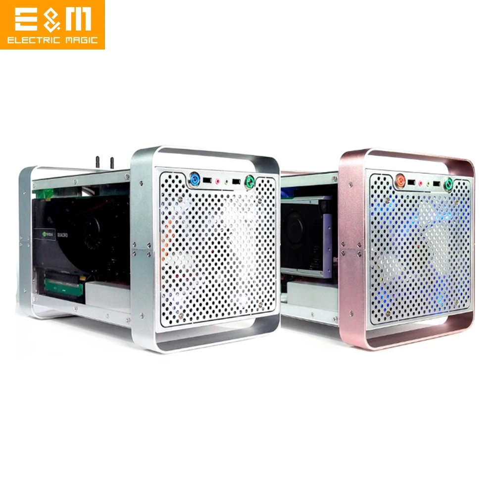 14L боковая прозрачная Башня Чехол Для Mini ITX Synology NAS сервер HTPC A4 алюминиевый сплав