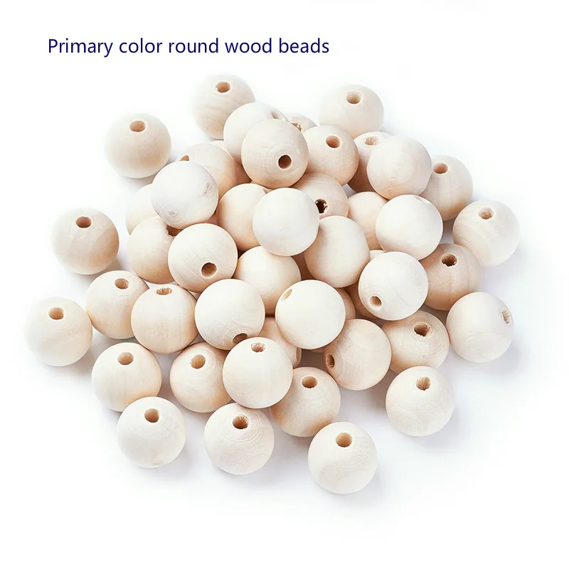 

20mm Natural Spacer Ball Wooden Beads Necklaces for Women Jewelry Making Charm Unfinished Diy Round Wooden Beads