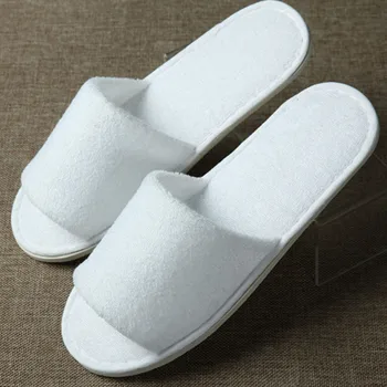 

women men home anti-slip slippers soft winter warm one size 42 disposable hotel travel spa portable slippers cotton fabric shoes