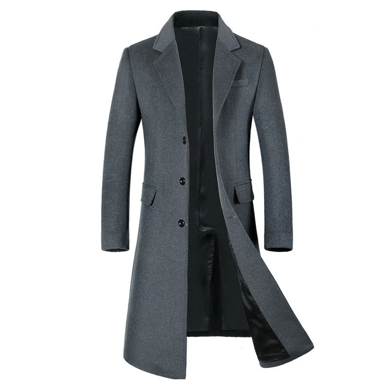 High Quality Men Long Wool Coat Thicken Mens Trench Coat Fashion Mens Woolen Overcoat Long Jacket Winter Smart Casual Overcoats High Quality Men Long Wool Coat Thicken Mens Trench Coat Fashion Mens Woolen Overcoat Long Jacket Winter Smart Casual Overcoats