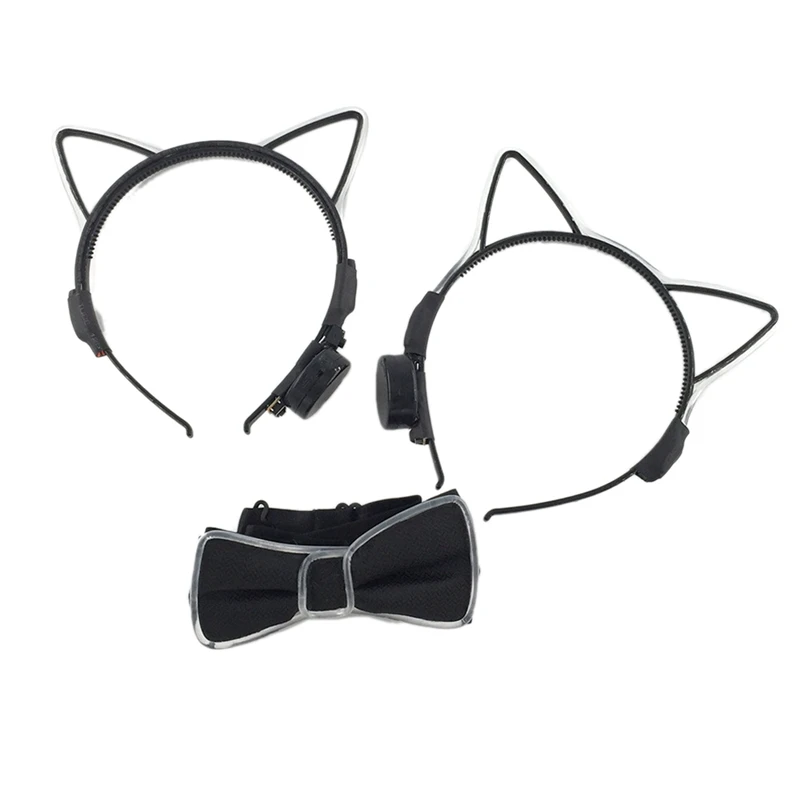 2 шт Хэллоуин светящиеся кошачьи уши дети обруч для волос игрушка Свадебная