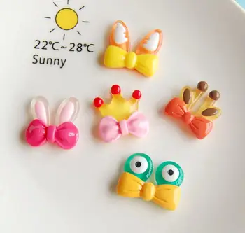 

Wholesale Kawaii DIY Flatback Resin Cabochons Rabbit fox giraffe ears Miniature Kitchen Hair bow Scrapbooking Decoration
