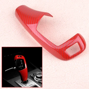 

Car Carbon Fiber Style Red Gear Lever Shift Knob Trim Cover Fit for BMW 5 Series X5 X6 E60 E70 E71 2008-2010 2011 2012 2013
