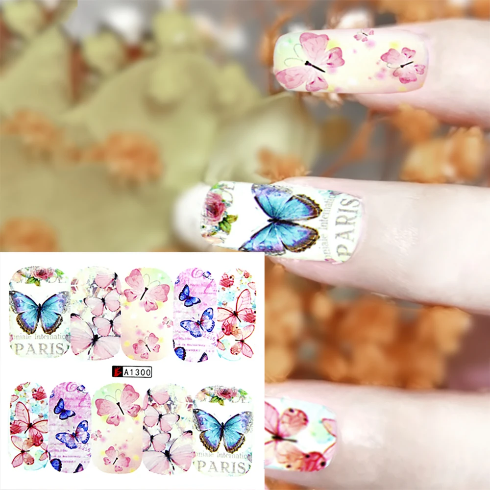 3D Flowers Watermark Nail Art Sticker Water Decal Floral Transfer Decoration Big | Красота и здоровье