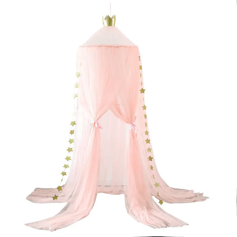 

Mosquito Net Canopy with Stars Girl Princess Canopy Netting Baby Crib Cot Bed Curtains Play Tents Foldable Indoor Toys for Girls