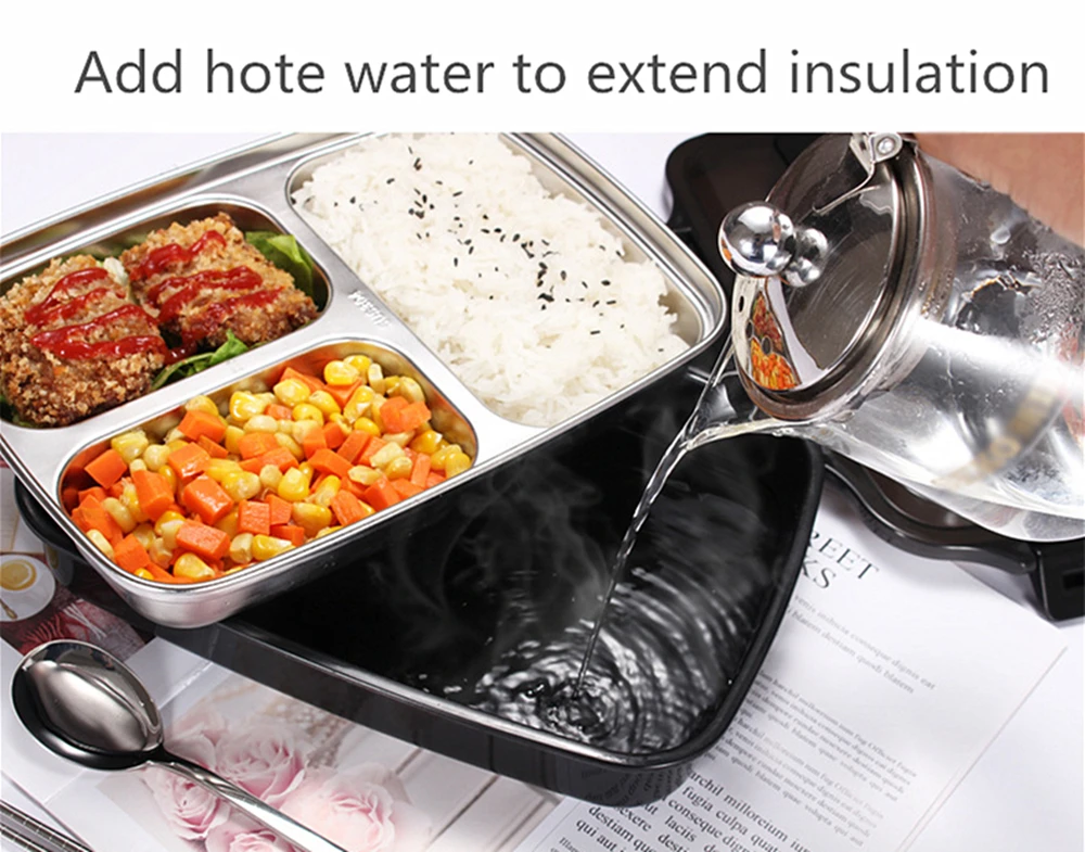 Stainless Steel 304 Lunch Box With Spoon Leak-proof Lunch Bento Boxes Dinnerware Set Adult Children Food Container (10)
